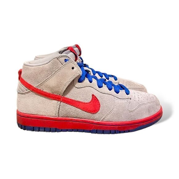 Nike SB Dunk High Medium Grey Varsity Red Old Royal - Picture 9 of 12